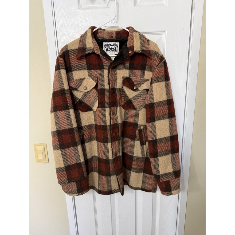Woolrich Men's VTG Wool Plaid Fleece Lined Hunting Lumberjack Made In USA Size L